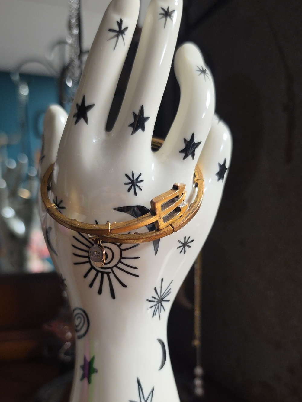 Alex and Ani Gold Tone Triton Charm Bangle